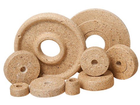 molded roll and core plugs different sizes made from waste wood