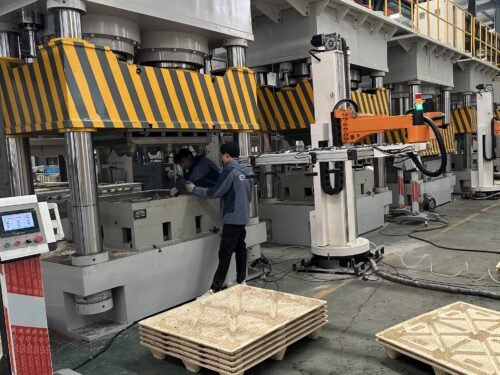 pallet molding machine for testing before delivery